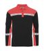 Mens Progression Pique Long-sleeved Polo Shirt Black Red Projob-1