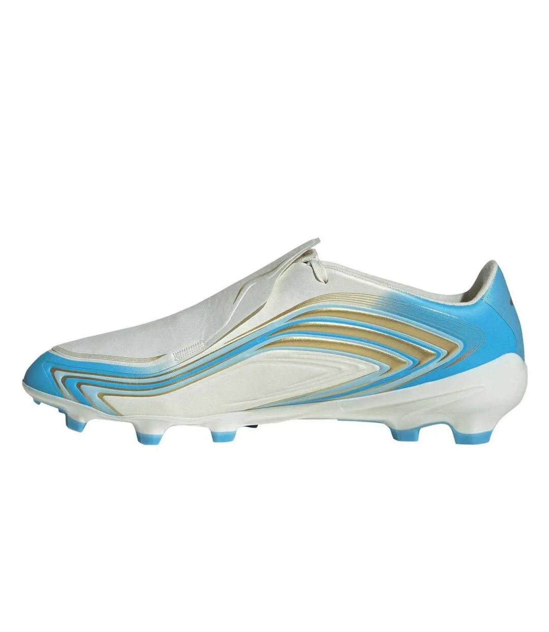 Mens F50 League Wave Pattern Firm Ground Football Boots Cream Blue Gold Adidas-3