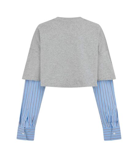 Haut Court Motif/style Superposé Worst B Teela Femme Gris WRSTBHVR