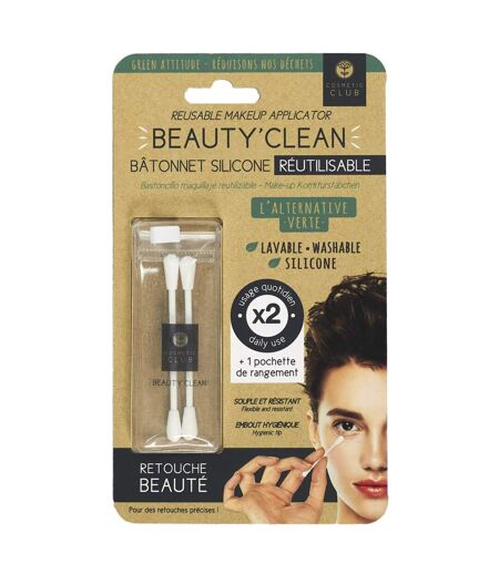 Lot de 2 Bâtonnets Silicone Maquillage 7cm Blanc