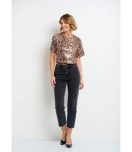 Blouse imprimé léopard avec sequins