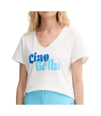 T-shirt blanc/bleu femme morgan dbello - l