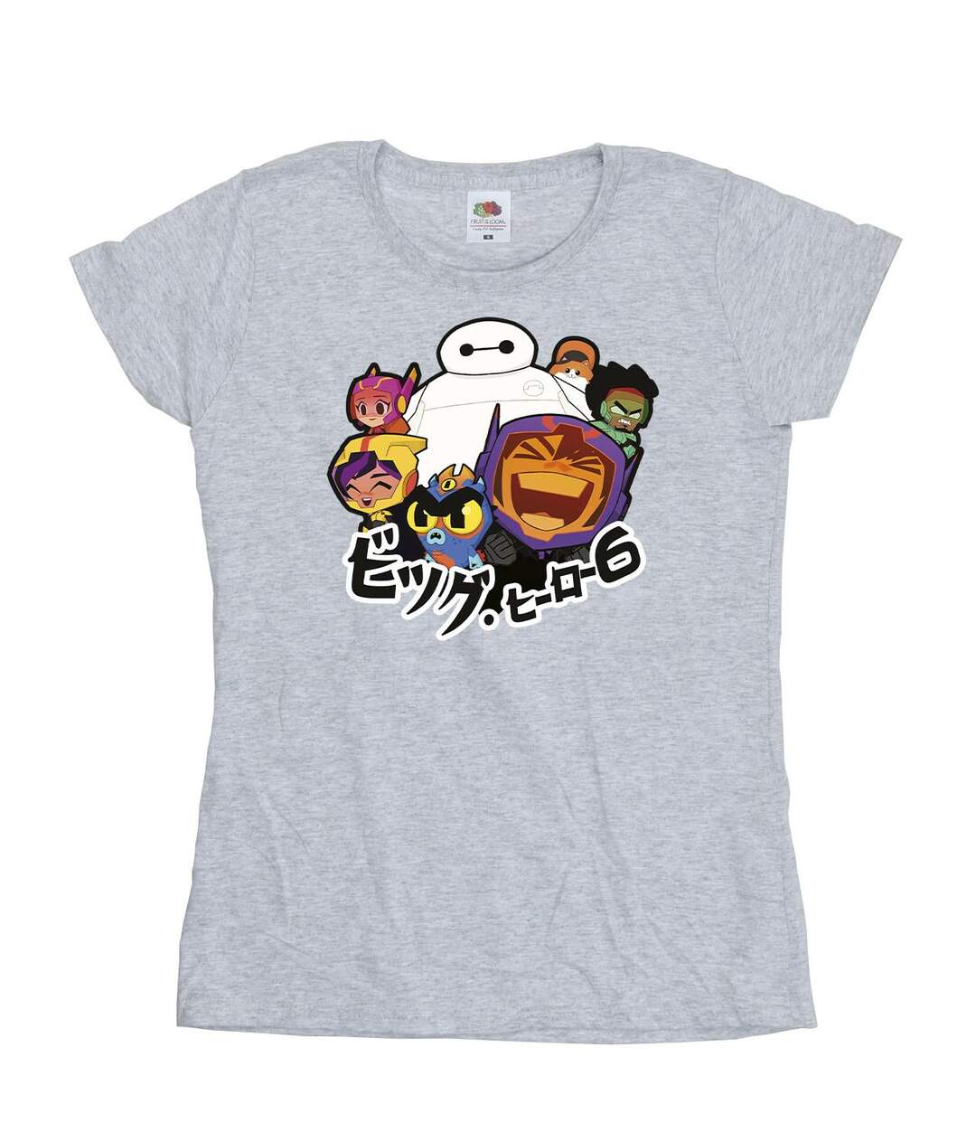 Disney - T-shirt BIG HERO BAYMAX GROUP MANGA - Femme (Gris chiné) - UTBI13364-1