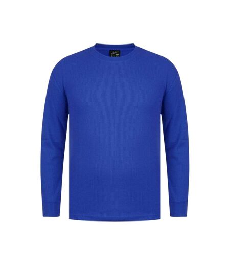 T-shirt Manches Longues Motif/style Quadrillage Homme Bleu Fabric