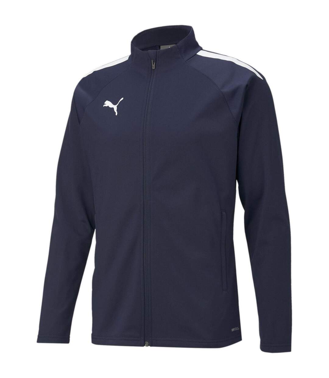 Mens Teamliga Tracksuit Top Peacoat Blue White Puma-1