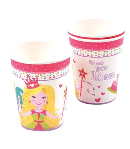 Lot de 6 Gobelets Jetables Princesse et Grenouille 25cl Rose