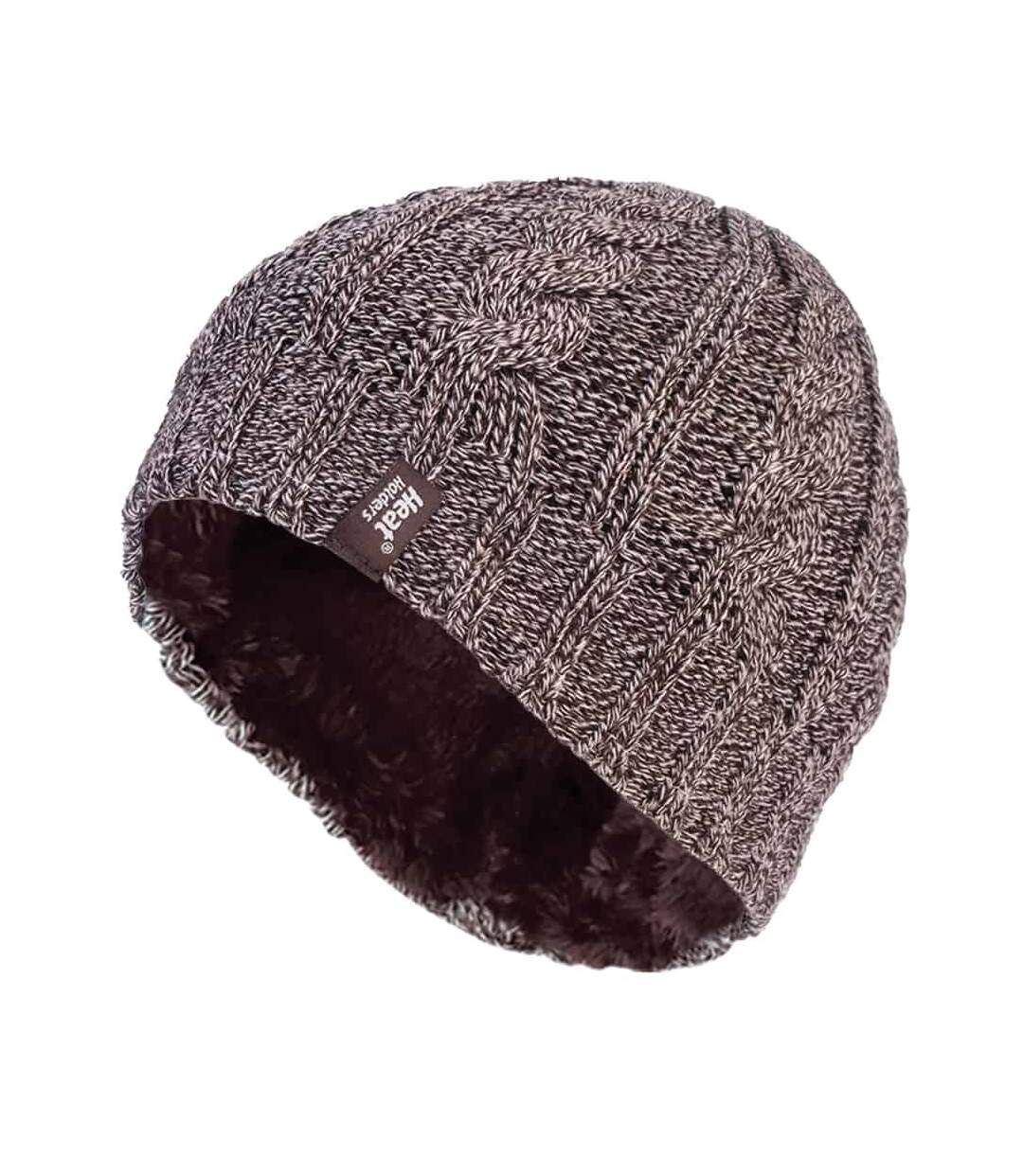 Womens Thermal Fleece Lined Cable Knit Winter Hat