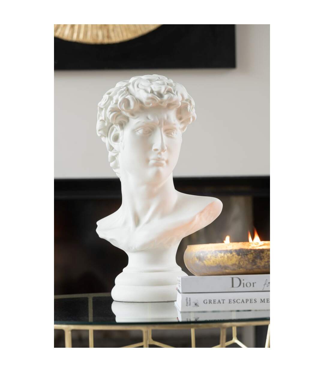 Buste David en Résine Holywood 51cm Blanc-3