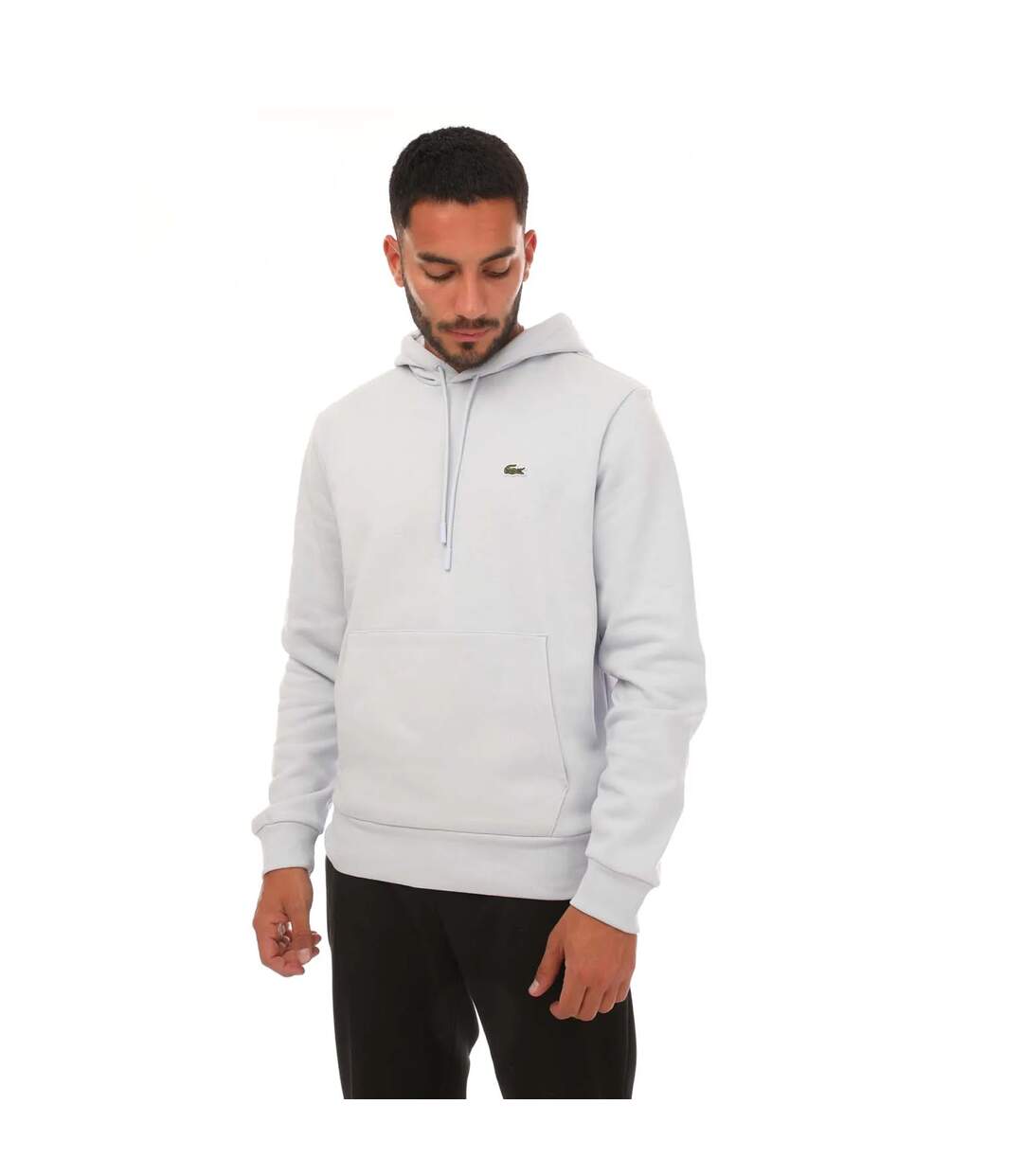 Mens Organic Cotton Hoodie Light Blue Lacoste-2