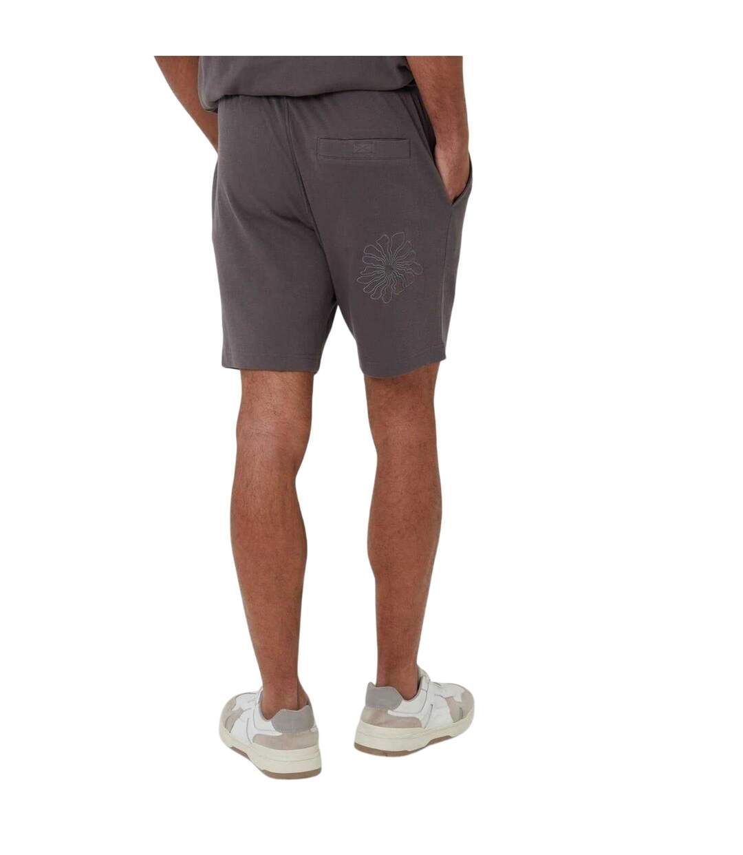Mens Ardsley Fleece Floral Shorts Slate Threadbare-3