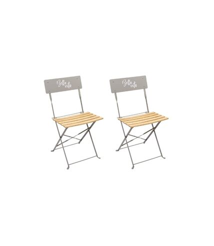 Lot de 2 Chaises Pliantes Bella Vita 81cm Taupe