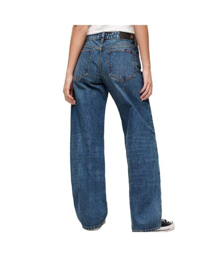 Jean loose bleu femme superdry mid rise wide - w25-l30