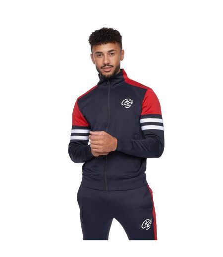 Mens ezra tracksuit navy/red Crosshatch