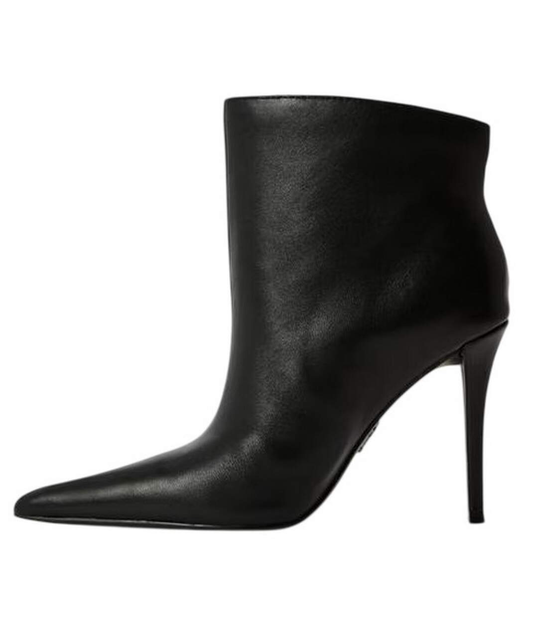 Womens/ladies Leather Stiletto Heel Ankle Boots Black Steve Madden-2