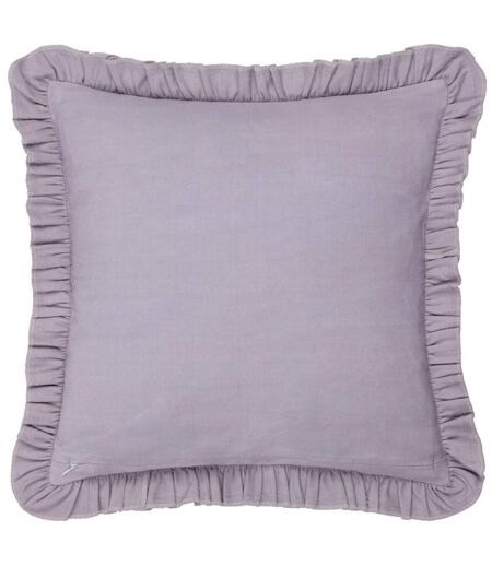 Hettie velvet embroidered cushion cover 45cm x 45cm lilac Furn