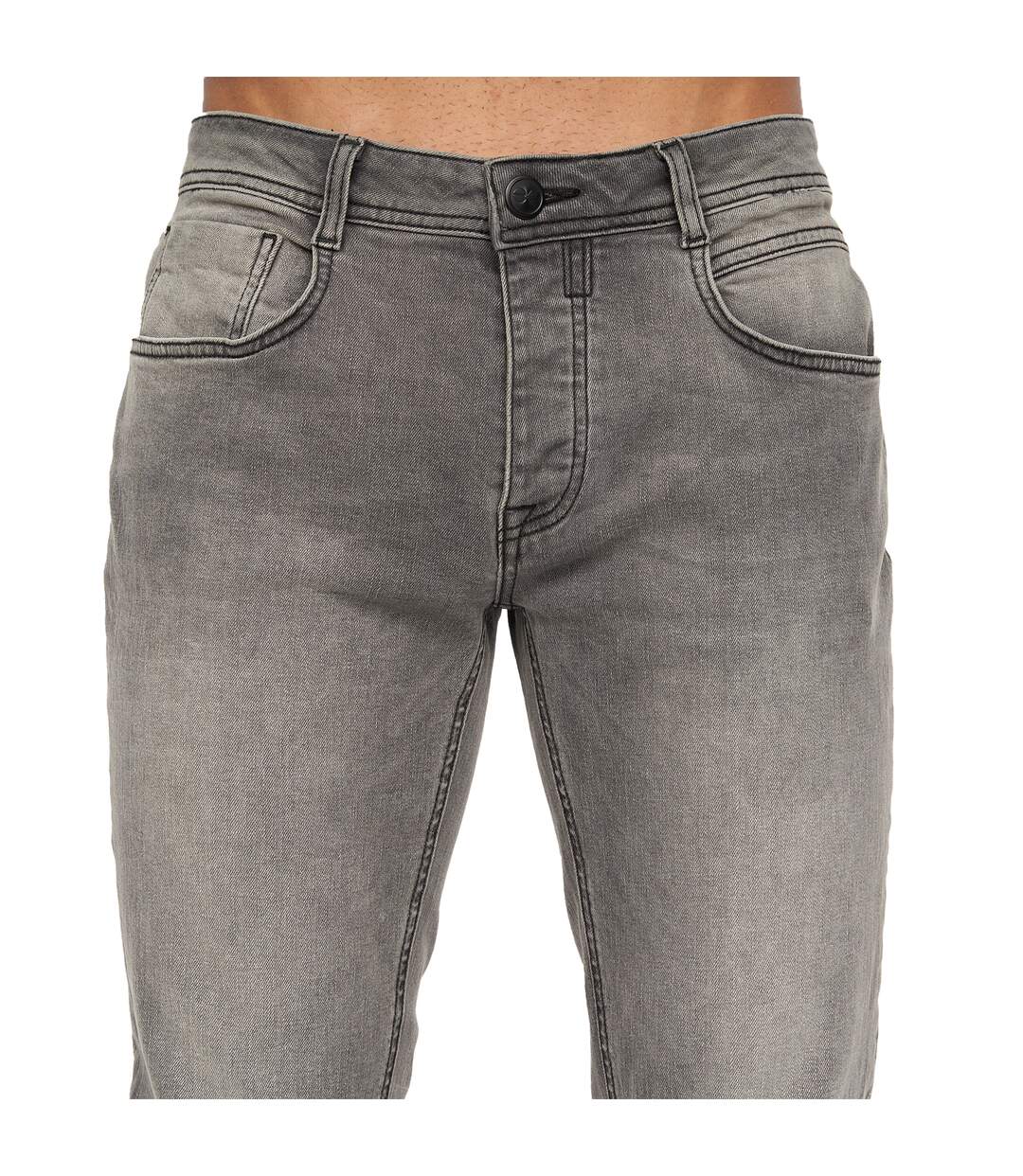 Jean Malcolm Homme Gris Délavé Clair Crosshatch-3