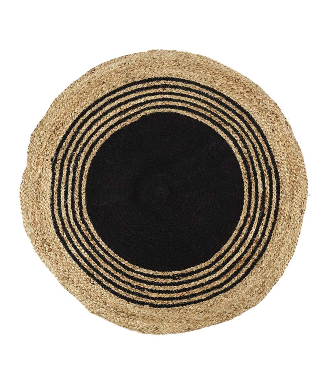 Tapis Rond Déco en Jute Limo 90cm Noir-1