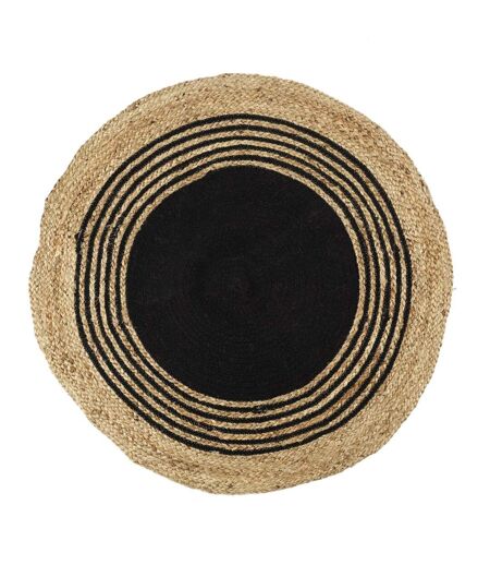 Tapis Rond Déco en Jute Limo 90cm Noir