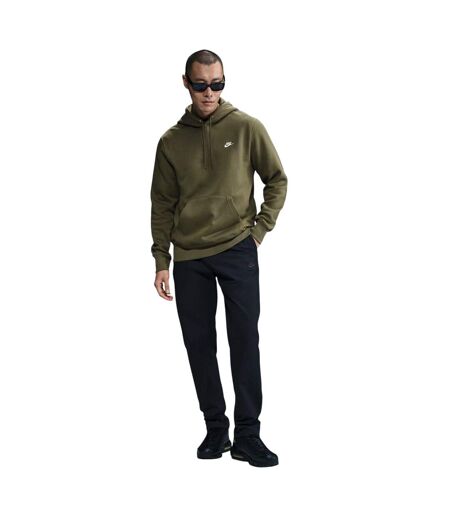 Sweat À Capuche Club Homme Kaki Blanc Nike