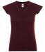 T-shirt manches courtes col V - Femme - 11388 - rouge bordeaux