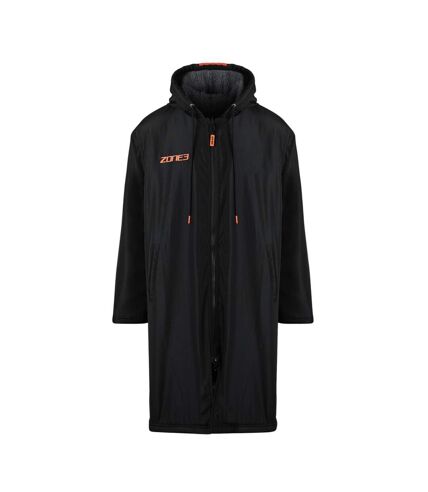 Unisex adult polar fleece recycled parka black/orange Zone3