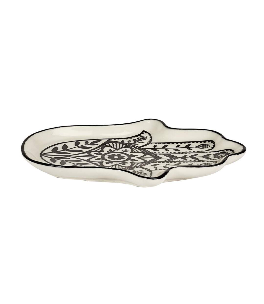 Vide-Poche Main en Céramique Mirage 11cm Noir-2