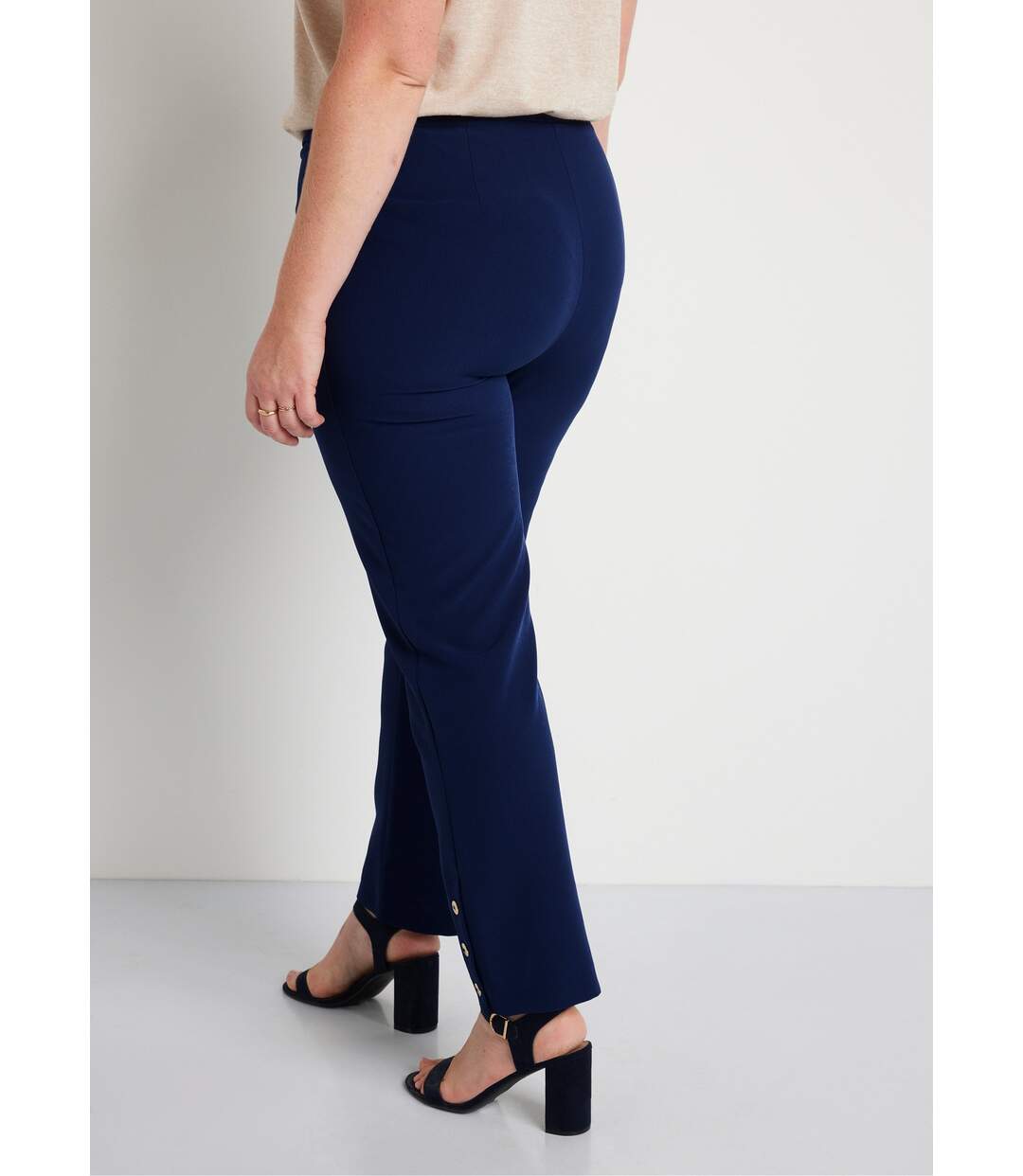 Pantalon droit 7/8e uni infroissable-2