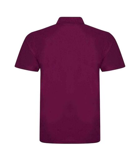 Mens polyester polo shirt burgundy PRO RTX