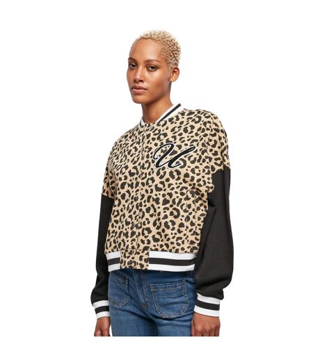 Blouson D'université Femme Beige Noir Urban Classics