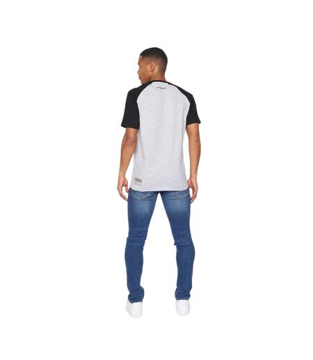 Mens Plotmar T-shirt Black Light Grey Marl Crosshatch