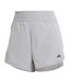 Womens/ladies Lux Stretch Woven Zip Pocket Sweat Shorts Grey Adidas-1