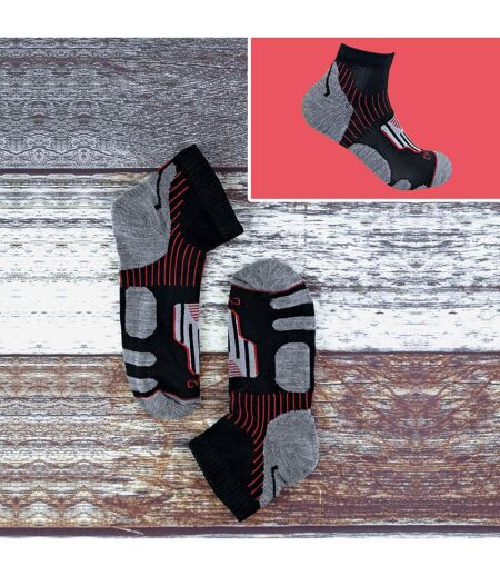 12 Pair Mens Black Low Cut Cycling Socks for Running, Gym & Sport
