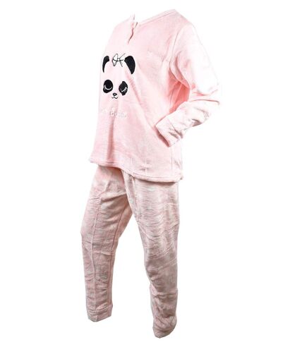 Pyjama Femme Long SWEET SECRET Q1550 POLAIRE ROSE