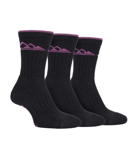 3 Pack Ladies Cushion Sole Outdoor Cotton Rich Hiking Socks