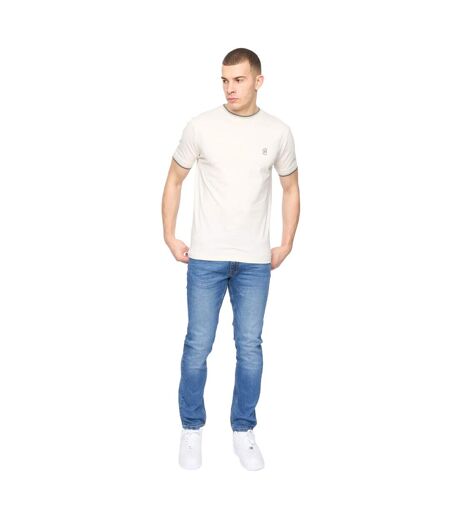 T-shirt deuxtip homme blanc cassé Crosshatch