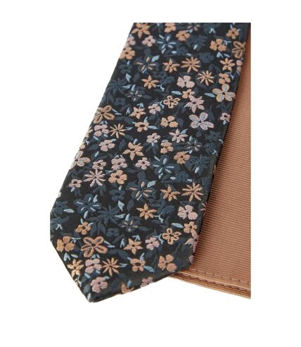 Mens ditsy print twill tie & pocket square set one size rust/multicoloured Burton