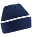 Bonnet teamwear adulte bleu marine / blanc Beechfield-1