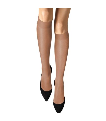 Cindy Womens/Ladies Micromesh Knee Highs (1 Pair) (American Tan) - UTLW106
