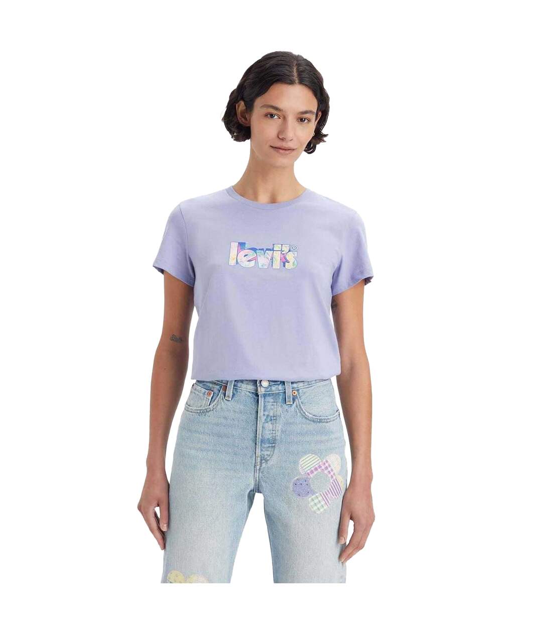 T-shirt The Perfect Femme Violet Clair Levis-1