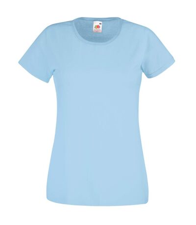 Fruit Of The Loom Ladies/Womens Lady-Fit Valueweight Short Sleeve T-Shirt (Pack (Sky Blue)