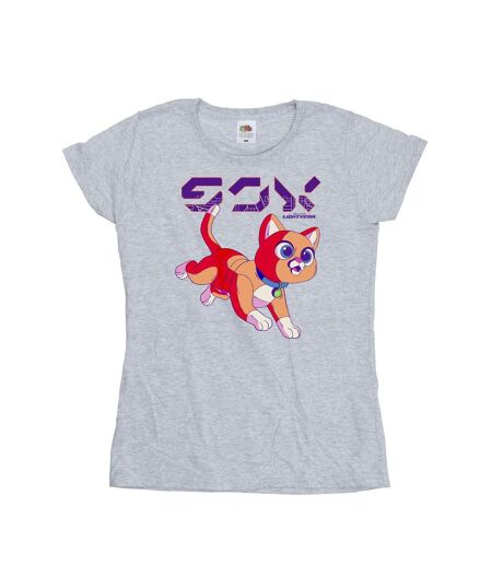 Disney T-shirt en coton mignon Lightyear Sox Digital Womens/Ladies (Gris sportif) - UTBI29262