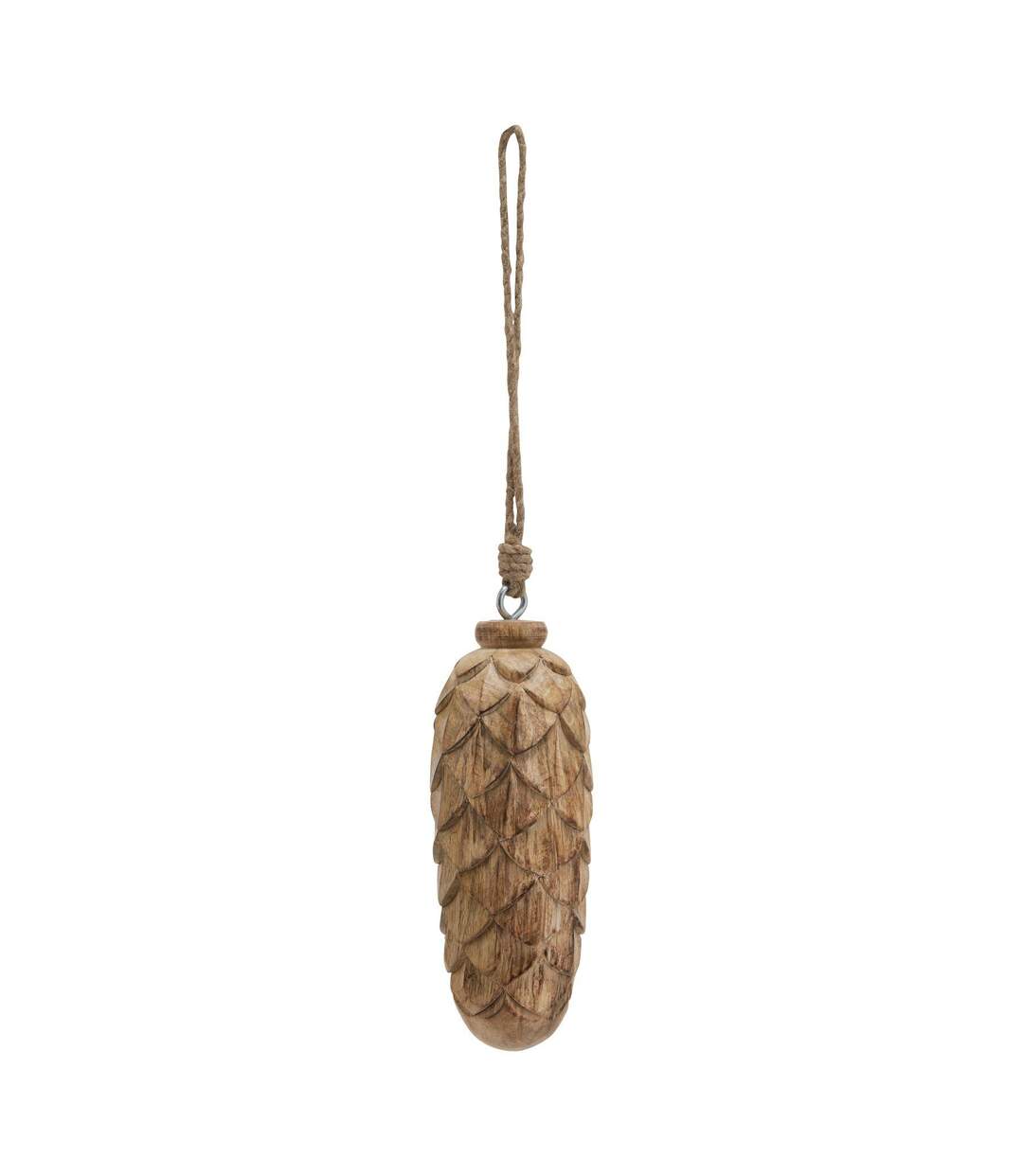 Wooden pine cone bauble 8cm x 6cm x 6cm natural Hill Interiors-1