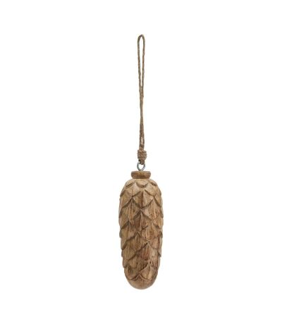 Wooden pine cone bauble 8cm x 6cm x 6cm natural Hill Interiors