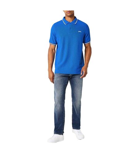 Polo Motif/style Rayure Contrastée Sur Bord Homme Bleu Roi Slazenger