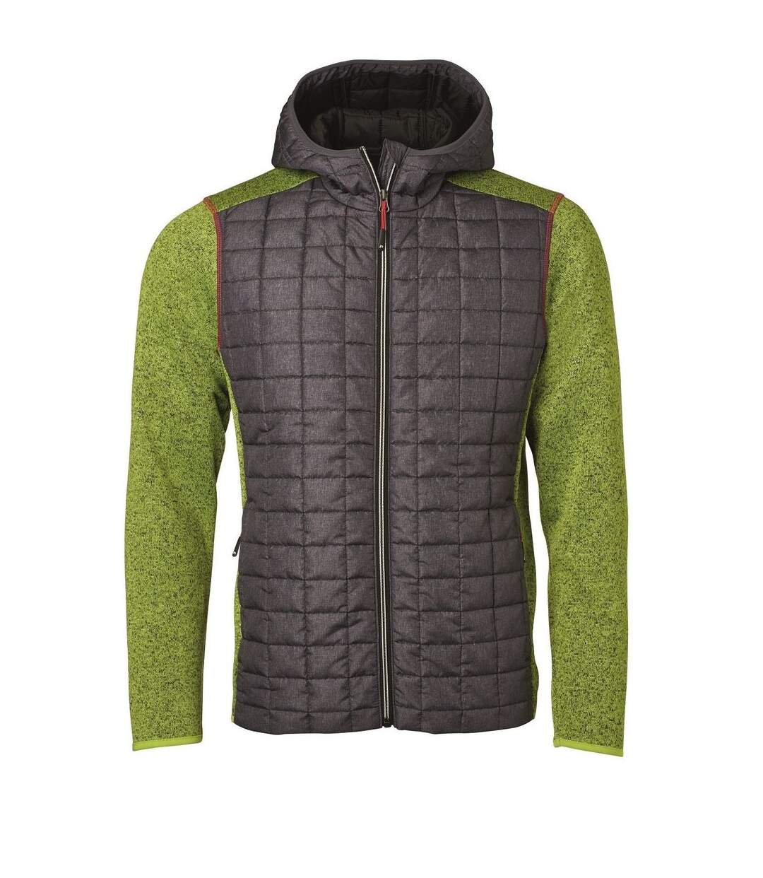 Veste tricot hybride matelassée - homme - JN772 - gris foncé kiwi-1