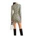 Robe Courte Motif/style Imprimé Intégral Femme Blanc Noir Imprimé Off White-3