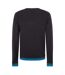 Mens Contrast Tipped V Neck Sweater Top Black Puma-2