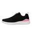 Womens/ladies Skech-air Mesh Trainers Black Pink Skechers-3