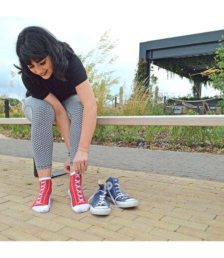 6 Pair Unisex Novelty Funny Lace Up Socks That Look Like Shoes