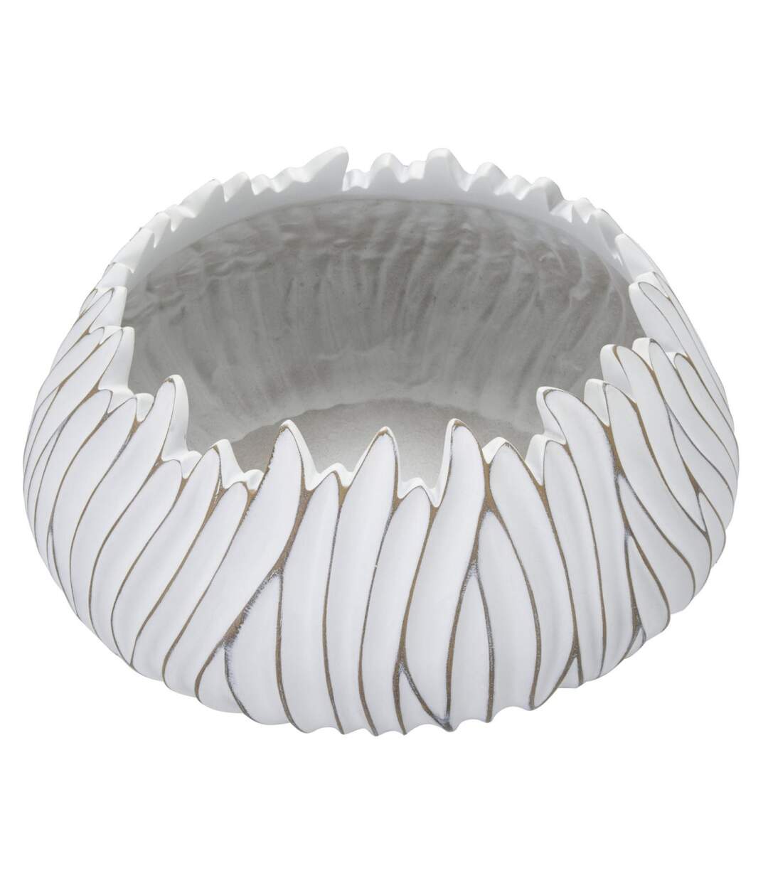 Cache-Pot Design en Relief Honduras 40cm Blanc-2
